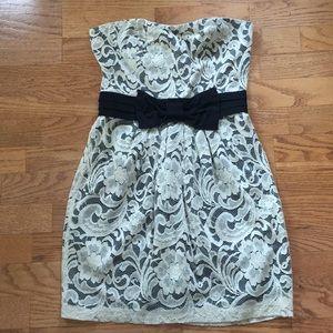 Strapless lace cocktail dress